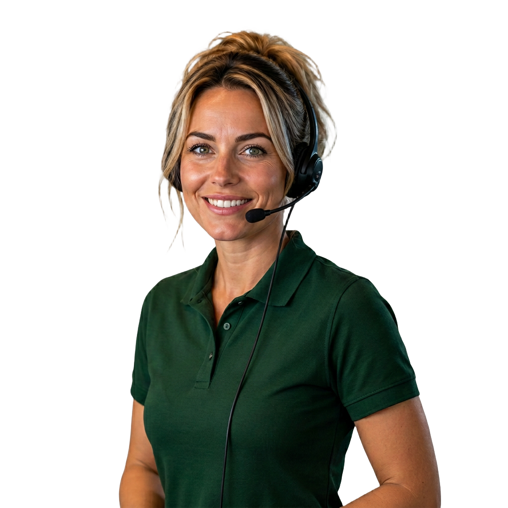 Planner van HGH Koeriers met headset, 24 uur per dag bereikbaar